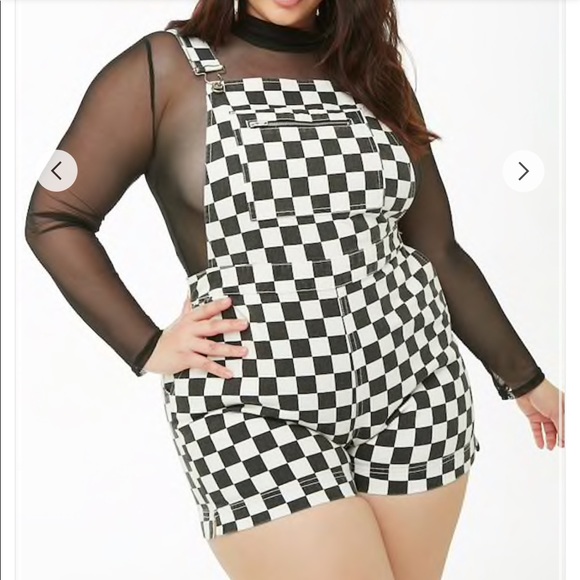 checkered overalls forever 21